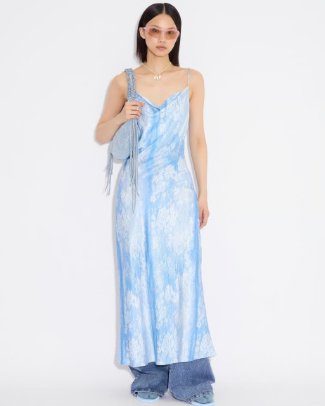 Long Sleeved Blue Maxi Dress