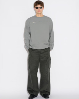 Abstract Print Grey Long Sleeve Top