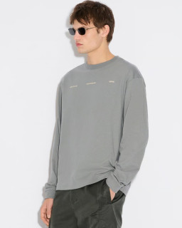 Abstract Print Grey Long Sleeve Top