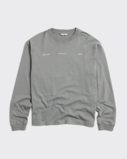 Abstract Print Grey Long Sleeve Top