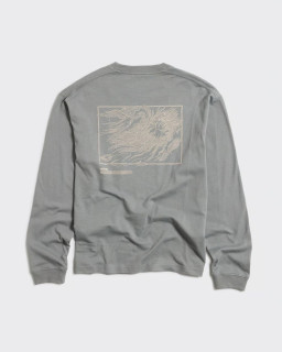 Abstract Print Grey Long Sleeve Top