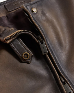 Brown Leather Mini Skirt