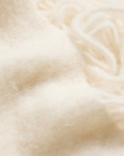 White Wool Scarf with Tassels